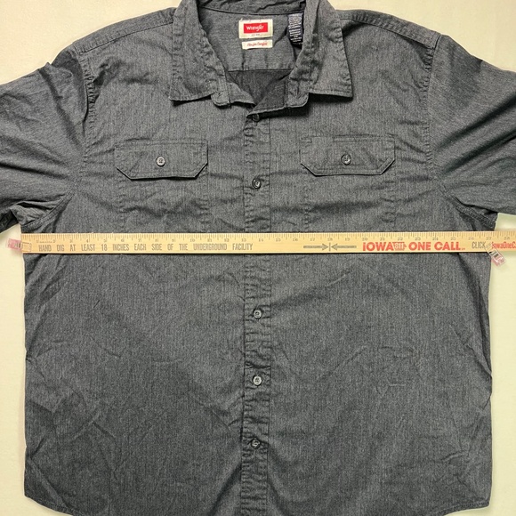 Wrangler Men's Casual Button Down Shirt - Dark Gray - Picture 10 of 14